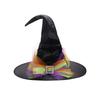 Folds Halloween Witch Hat Satins Wizard Cap Creative Mesh Bow Witch Hat  Performance Props