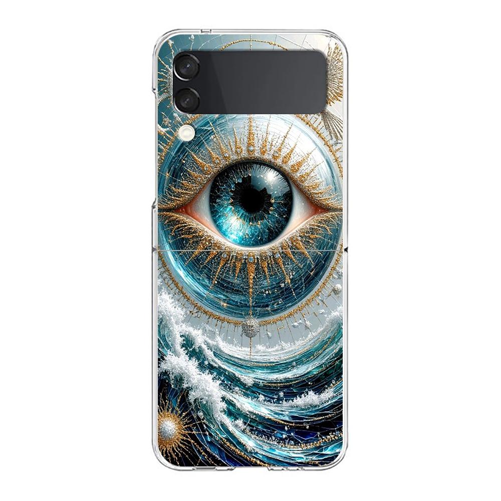 

Phone Cover For Samsung Galaxy Z Flip 7 6 5 4 Case Transparent For Samsung Z Flip 3 Hard PC Foldable Bags Fashion Eyelashes Eyes Z Flip 6