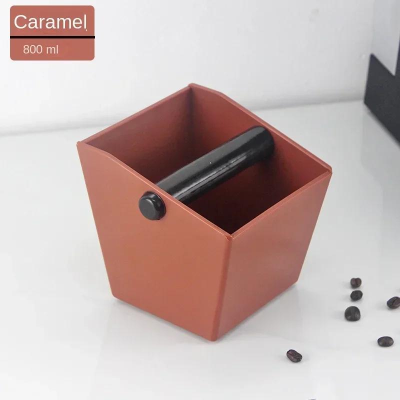 Dump Bin Bucket Anti Slip Espresso Coffee Grounds Container Coffee Knock Box Powder Beveled Coffee Grind Bin Waste Bar
