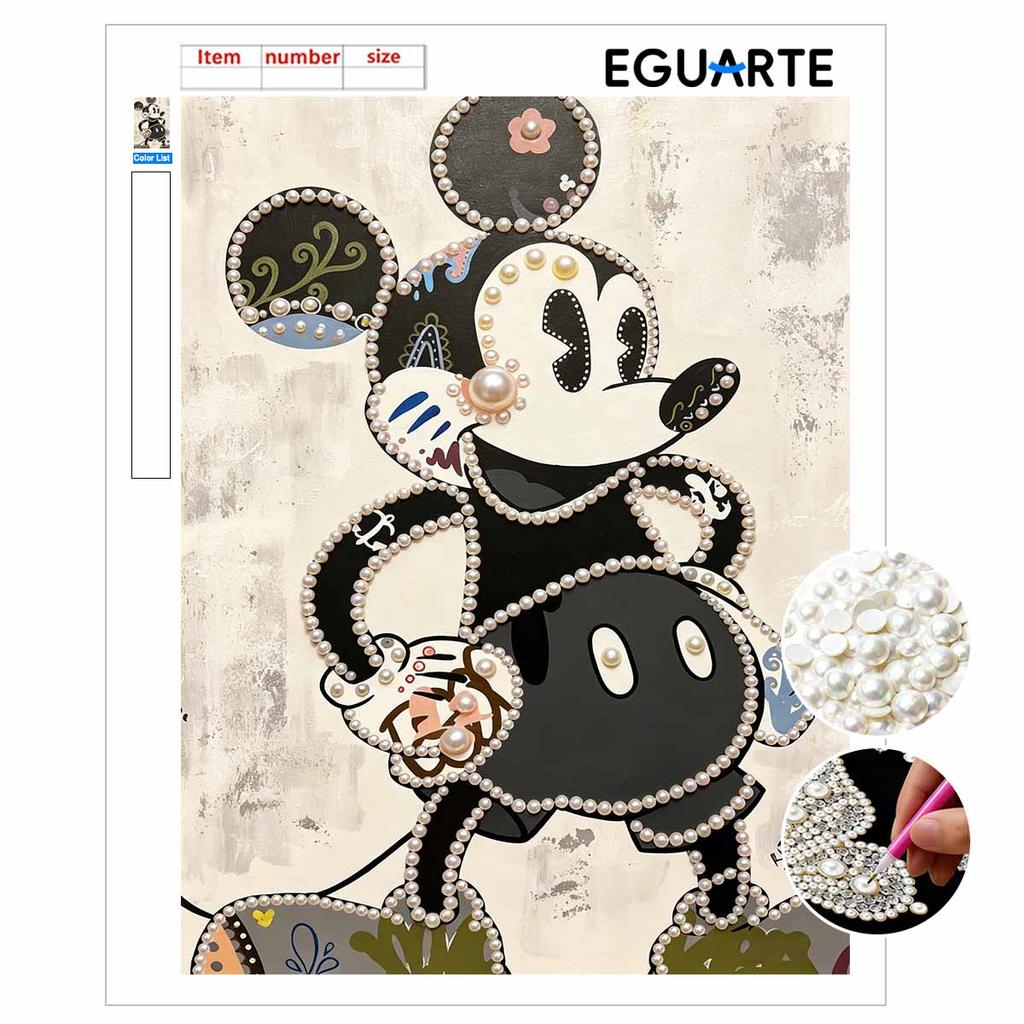 Disney Pearl Art Painting Home Wall Decor Mickey Gemstone Painting Picture Crafts Adult/Beginner Gift Creative Home Decor Unframed