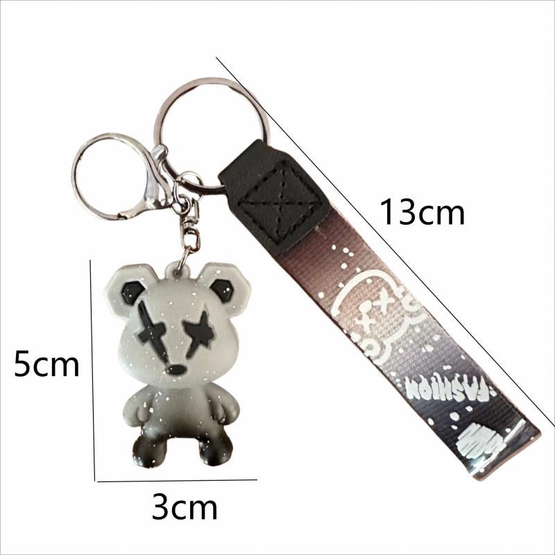 Adorable Galaxy Gradient Bear Silicone Keychain Trendy Fashion Accessory