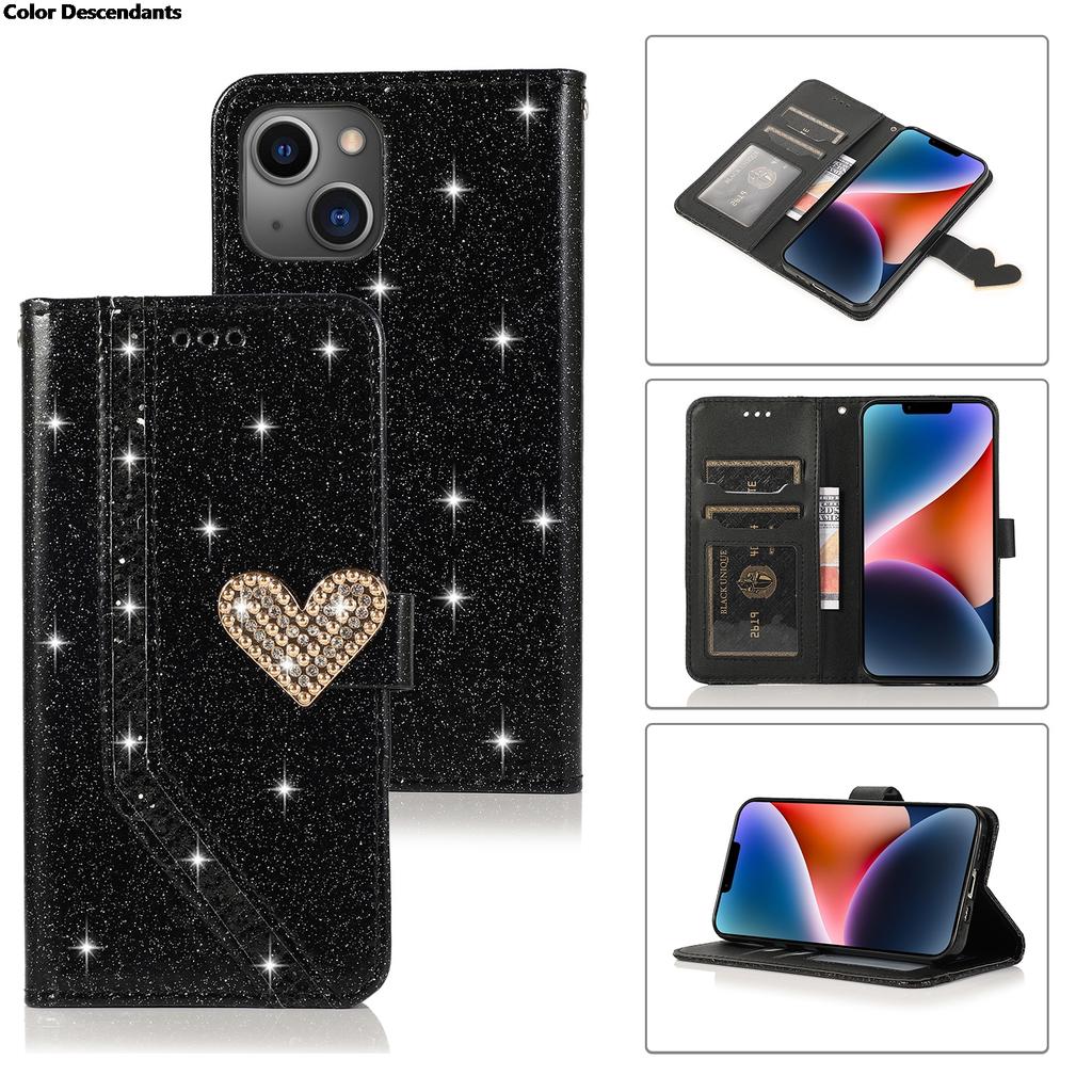 Shiny Case For iPhone 17 Pro Max AIR 16 E 15 14 13 Pro Max 12 MINI 11 Pro X XR XS XS Max 7 8 Plus Wallet Flip Leather Case