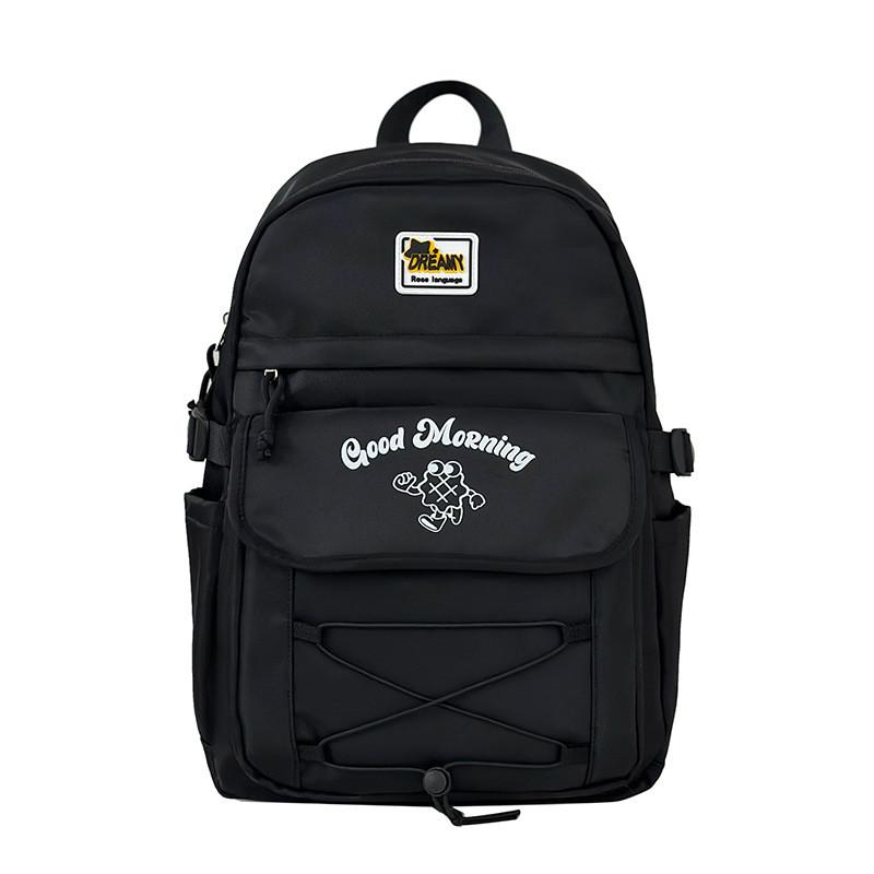 Morning Letter Good Print School Backpack With Breathable Design Schoolbag Gift