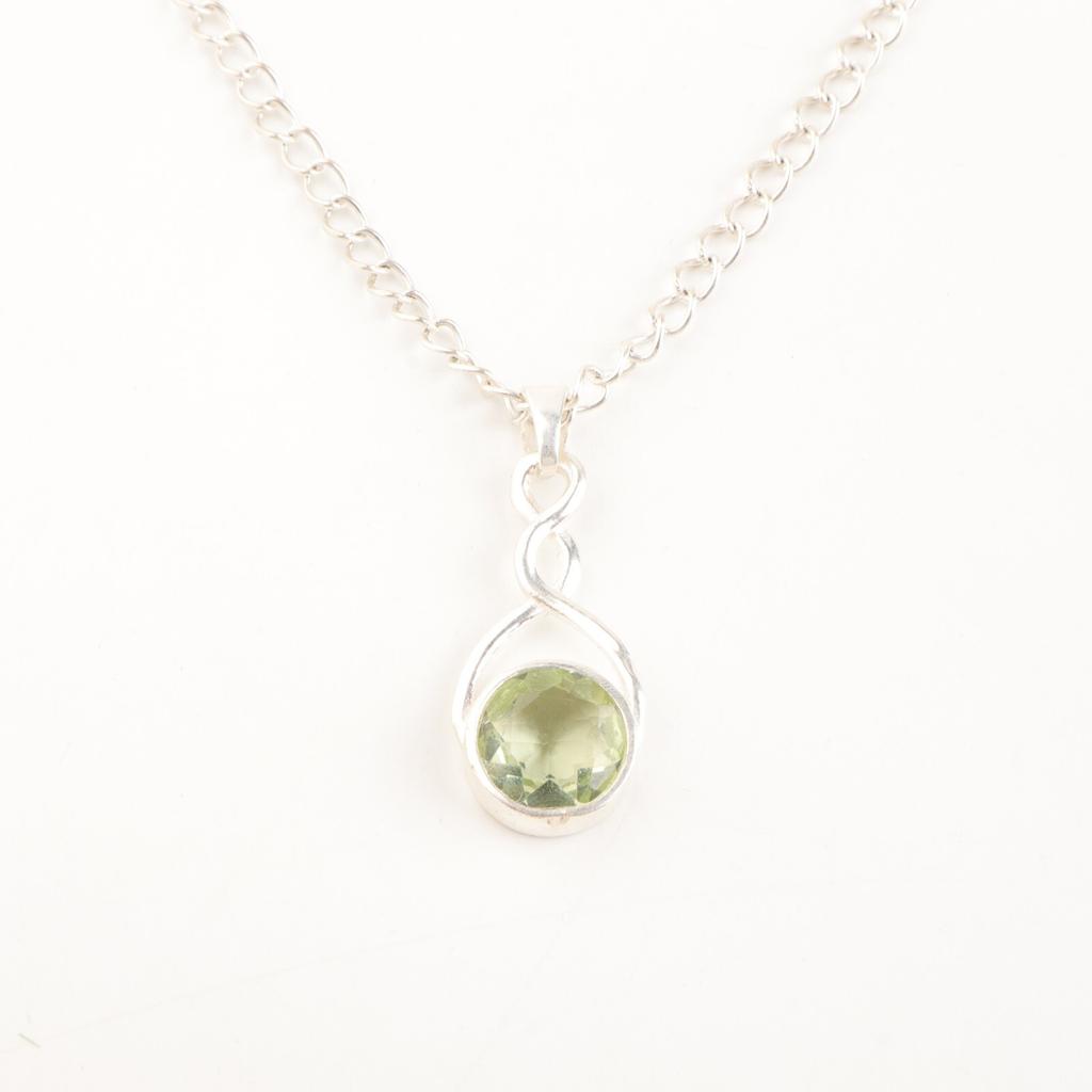 Green Amethyst Gemstone 925 Sterling Silver Jewelry Handmade Stylish Pendant CP-25-17