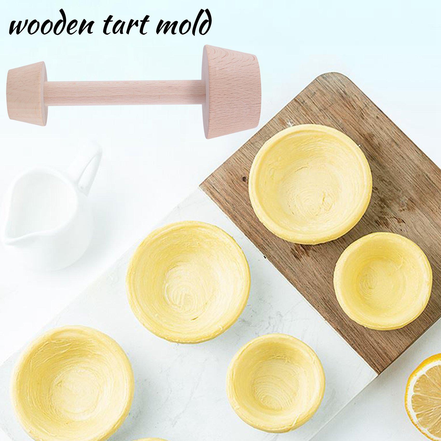 

Good-2 Pieces Wooden Tart Tamper Set Tart Pan Wooden Molds Egg Tarts Tamper Pastry Tools Tart Tamper DIY Cake Pastry Tools