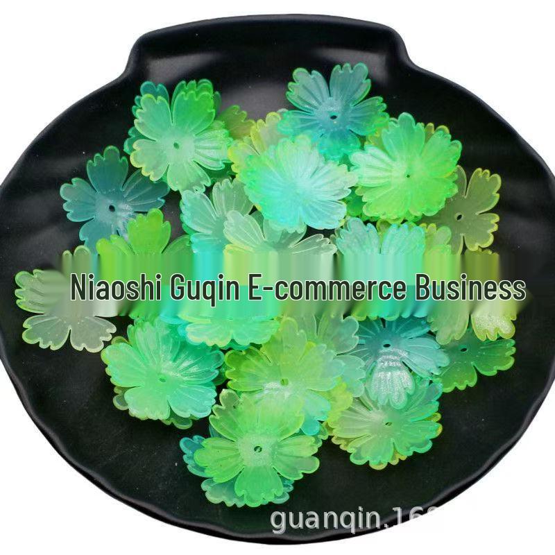 28/20mm Acrylic Jelly Five-Petal Flower DIY Hairpin Ornaments 20mm, approx. 1300 pieces per pound