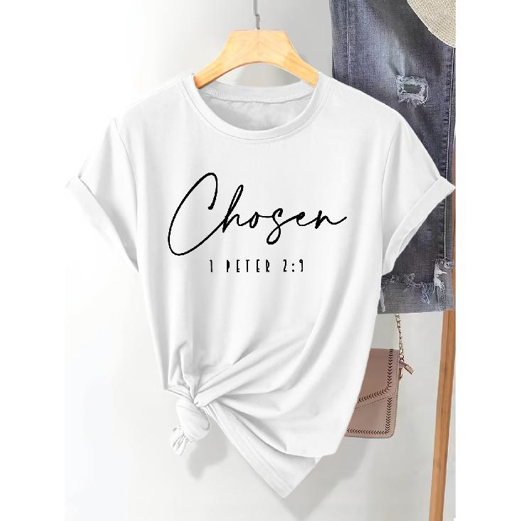 Women's Short Sleeve T Shirt Chosen Printed round neck machine washable comfortable Soft Breathable and suitable for spring summer
