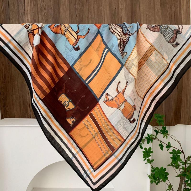 Square scarf new neck scarf scarf small shawl travel bag headscarf versatile cashew flower silk scarf