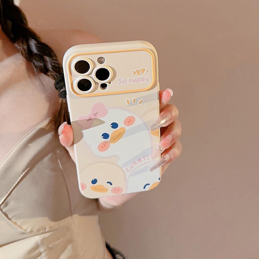 Ins Bow Duck for IPhone17 for Apple Phone Case 13pro Max Soft Cute 11 Female 15 Soft for Huawei 16