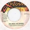 7inch Record TANTO METRO, DEVONTE - Say What You Wanna Xplosive 2001 Jamaica Reggae, Ska & Dub