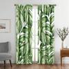 2PCS- Tropical leaf Hawaiian style pattern printed curtains, pole bag home decoration, room decoration