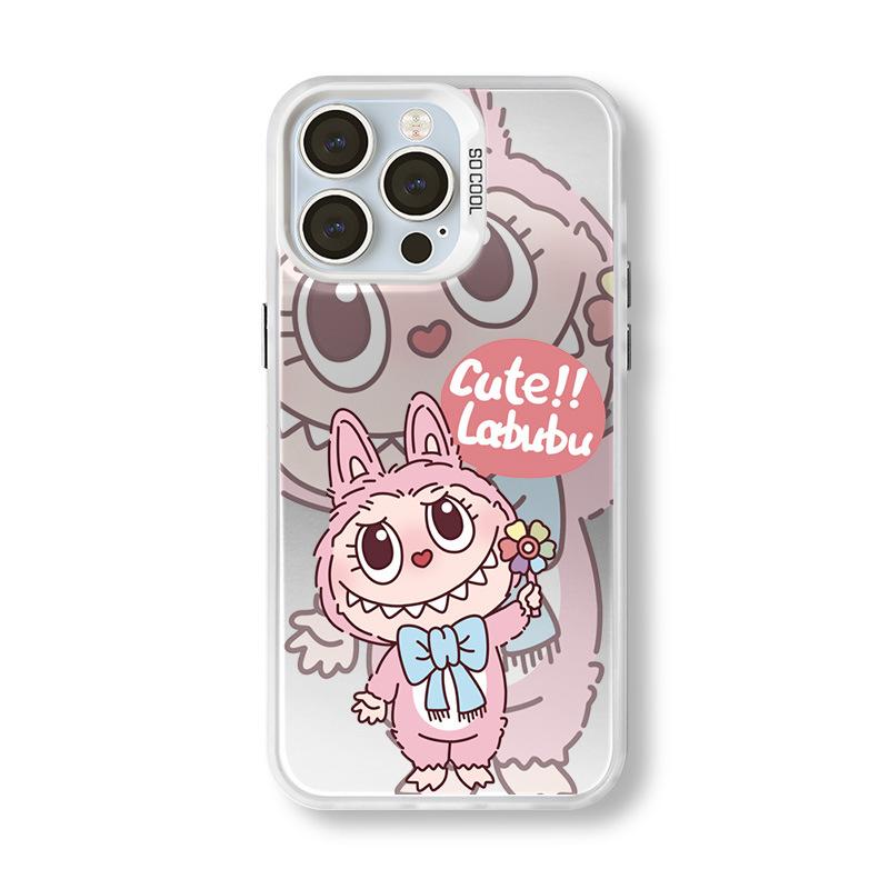Applicable To Apple 15 Mobile Phone Case Labub IPhone14promax Cute 13 Pro Colored Silver Case 12 Huawei P70