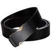 Belt Men'S Genuine Leather Toothless Automatic Buckle Cowhide Belt Casual Youth Business Non-Porous Belt