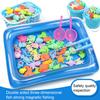 Fish Toys Reusable Hand-Eye Coordination Plastic Boys and Girls Magnet Pole Fishing Toys Beach Supplies
