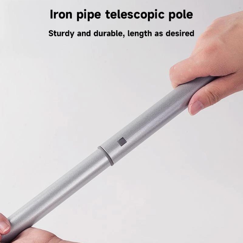 Teleskopik Uzun Saplı Temizlik Fırçası Banyo Fayans Tuvalet Üçgen Fırça Çok Fonksiyonlu Çift Fırça Başlıklı Yer Fırçası