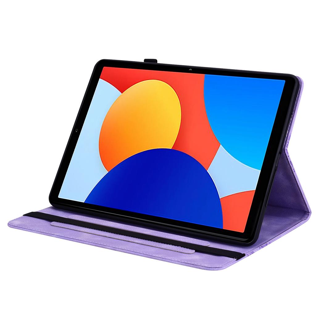 For Xiaomi Redmi Pad SE 4G 8.7 inch Leather Case Heart Imprint Foldable Stand Card Slot Stylus Holder Tablet Cover