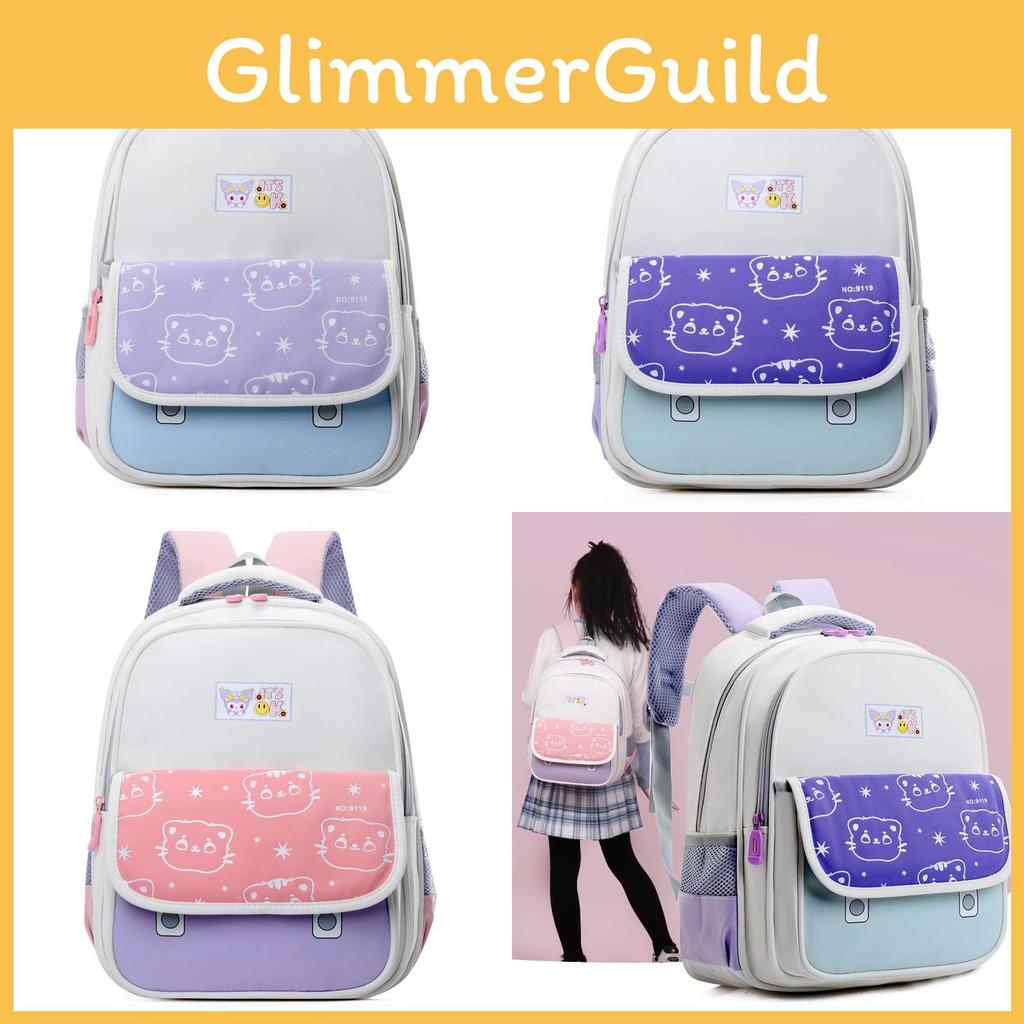 Cartoon Childrens Delightful Backpack Available In Purple And Pink For School Days