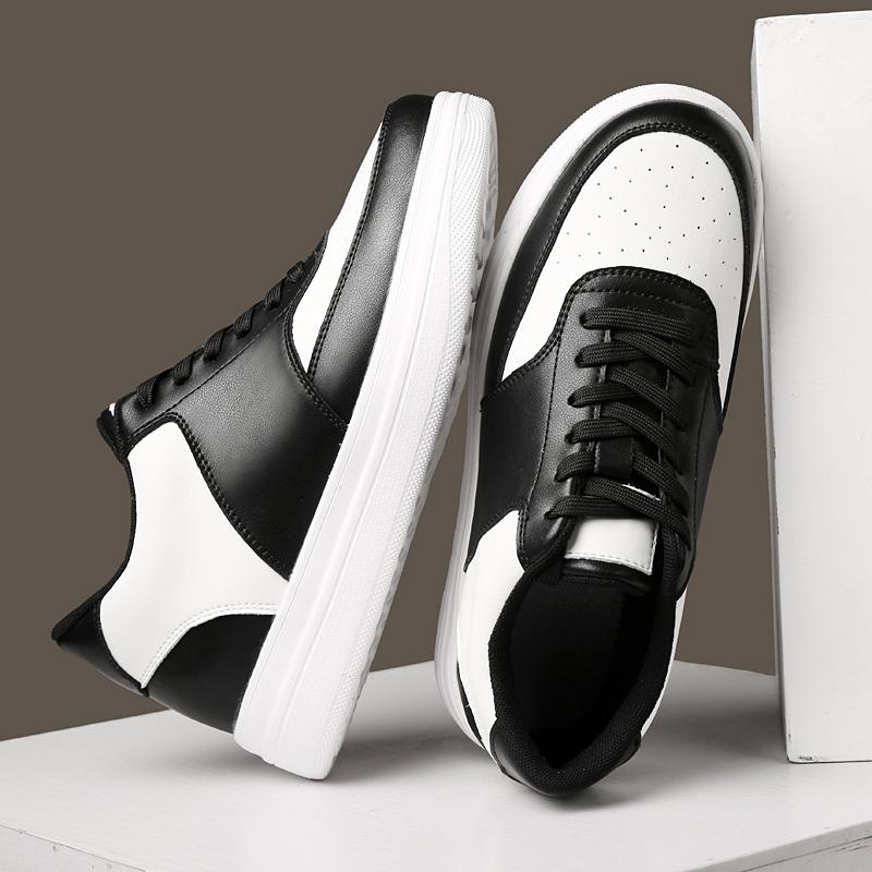 Height Increasing 6cm Unisex Leather Casual Sports Shoes Breathable Lightweight Comfortable Elevator Sneakers For Men Women