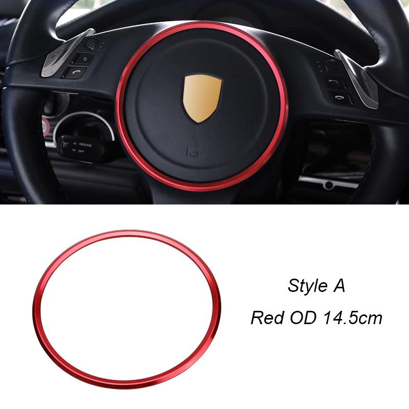 For Porsche Cayenne Panamera 2010-2016 Macan 2014-2021 911 2016-18 718 16-22 Car Steering Wheel Cover Trim Frame Decoration Ring