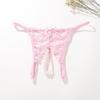 Trendy Sexy Underwear Open Crotch Protective Seamless Crochet Floral Lace Perspective Thong Underwear for Sleeping