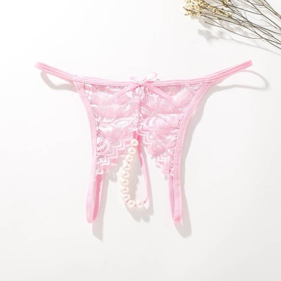 Trendy Sexy Undertøy Åpent Skritt Beskyttende Sømløs Hekle Blomster Blonder Perspektiv Stringundertøy for å sove