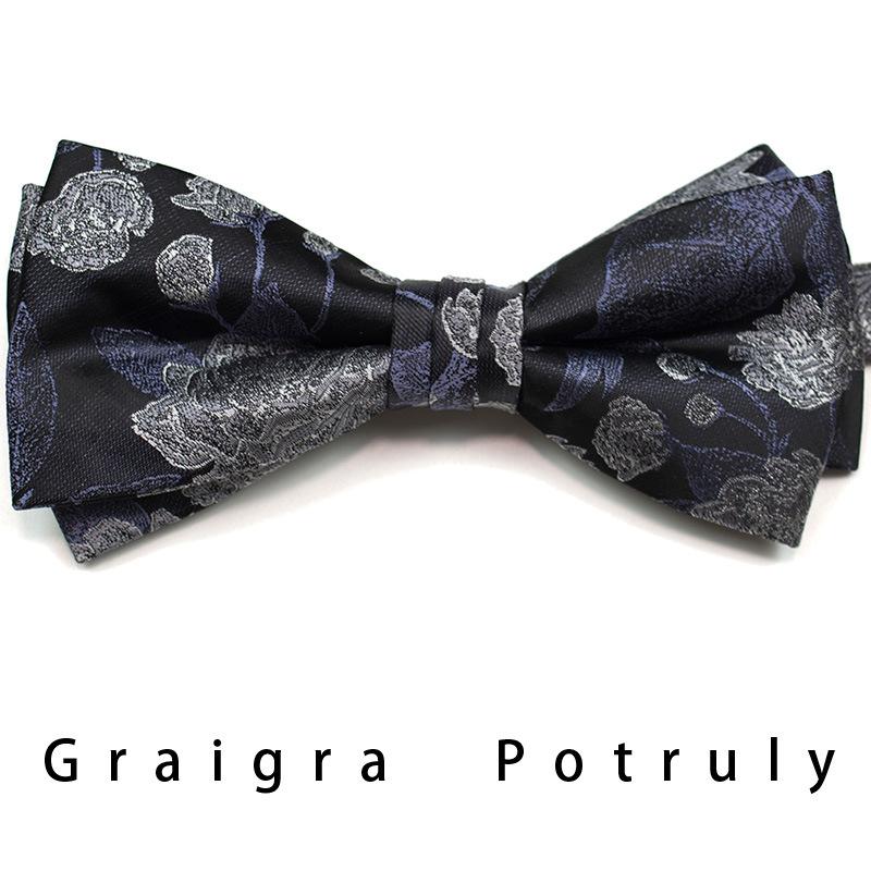 Men'S Formal Business Tie 8Cm Trend Ethnic Style Guochao Chinese Style Bow Tie Pocket Towel Set Retro Coffee