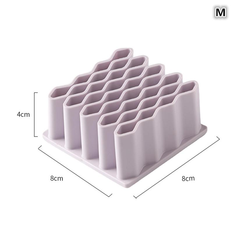 Creative Silicone Wave Pen Holder Durable Desktop Brush Holder Pencil Paint Brushes Storage Basket Supplies Stationery Organizer