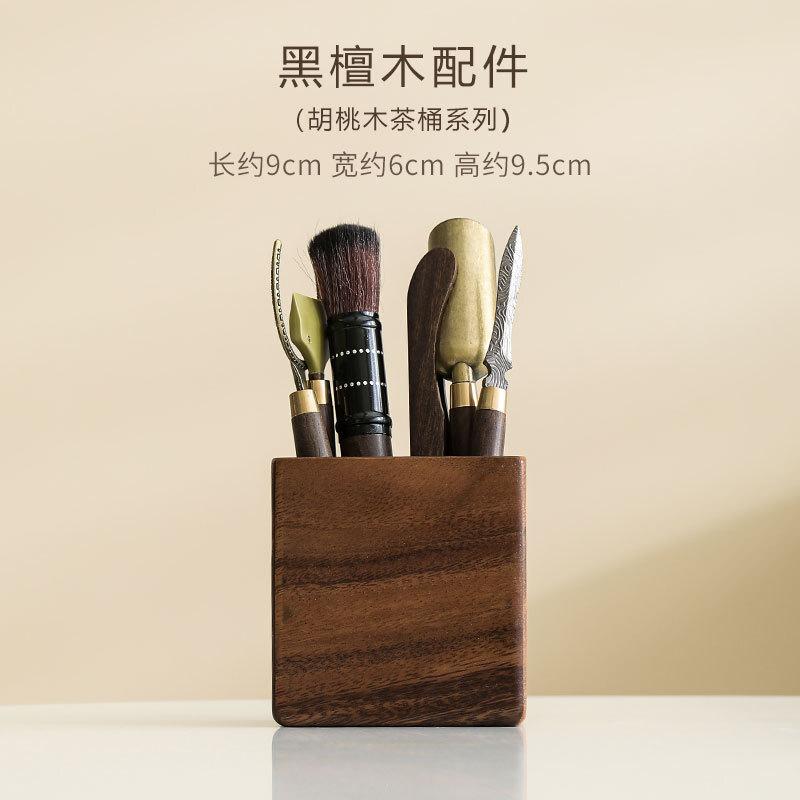 Waffenregal aus Walnussholz Tee Sechs Gentlemen Antikes Tee-Werkzeugset Haushalts-Teegeschirr Utensilien Chinesisches Tee-Set Zubehör Handwerk