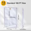SAMYUCHO 100PT Magnetic Card Holders for Trading Cards, 15-Pack Card Touch Holder, UV Protection Baseball Card Display Case with Hard Plastic Protecto