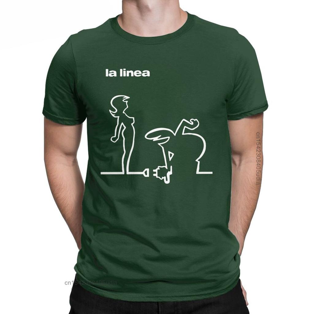 Men T-Shirt La Linea Femme Sexy Vintage Pure Cotton Tee Shirt for Men Oversized Graphic T Shirts Round Collar