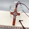 1PC Wood Crosses Necklace Wood Metal Pandent Necklace Gift for Boy Girl Jewelry