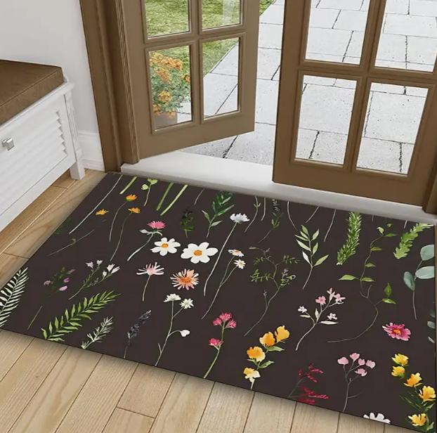 Modische Matten Retro Blumenmuster Willkommen Fußmatte Schlafzimmer Badezimmer Küchen Balkone Gärten Moderne Bauernhausdekoration
