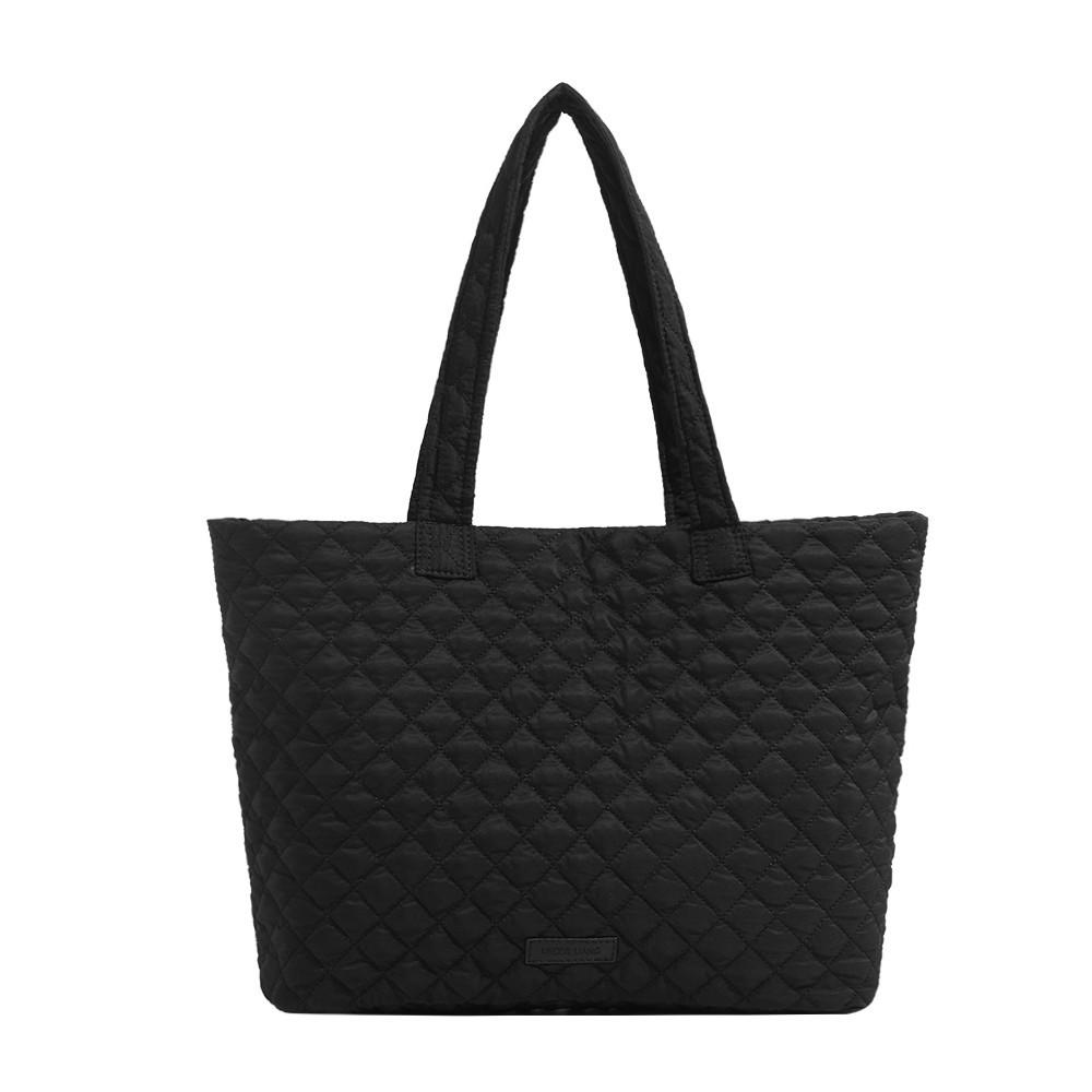 Autumn Winter Large Capacity Quilted College Student Tote Bag for Class, Travel, Commuting, Down Shoulder Bag for Women