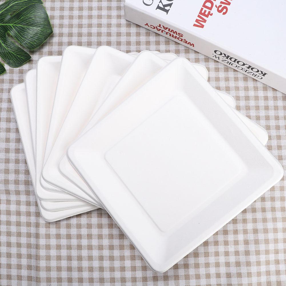20pcs Square Disposable Paper Plates Cake Food Dishes Children Drawing DIY Crafts ToysM 20cm