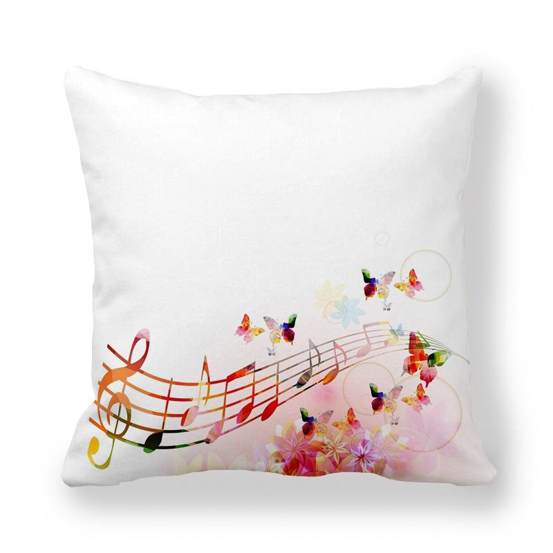 Guitar Butterfly Decorative Pillowcase Home Music Decoration Bedroom Living Room Sofa Pillowcase Music Note Cushion Cover