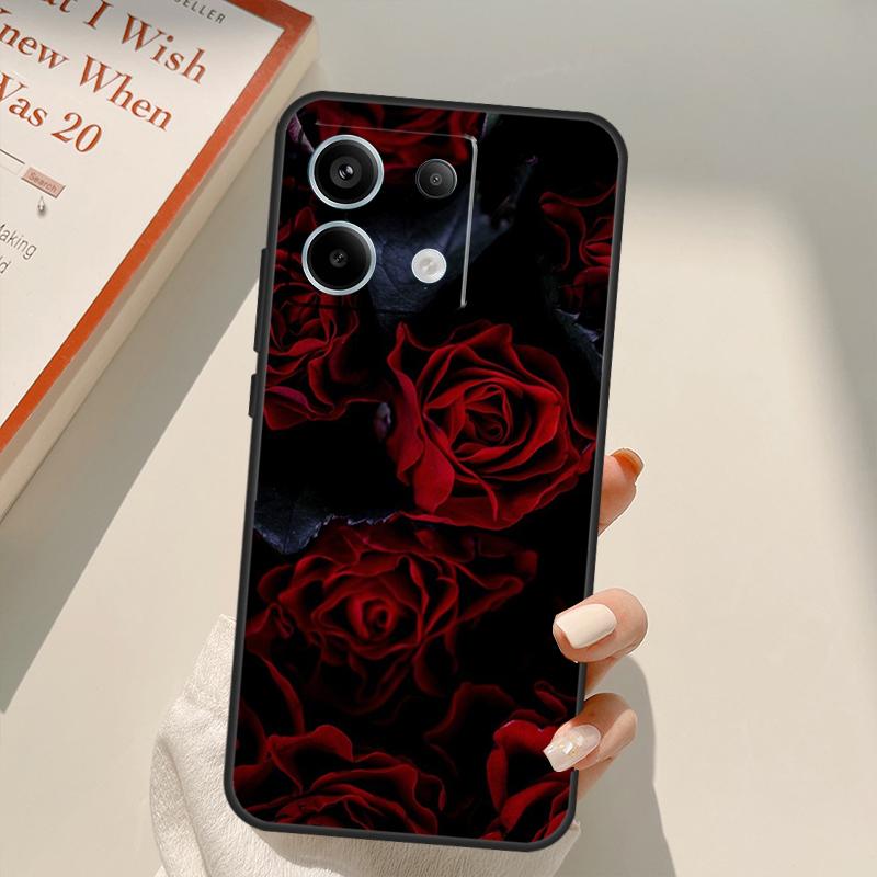 Bright Red Rose Flowers Funda For Xiaomi Redmi Note 14 13 10 11 12 15 Pro Plus Case For Redmi 15 14C 12C 10C 13C 15C