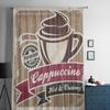 Vintage Cappuccino Poster Coffee Cup On Old Paper Sheer Curtains for Living Room Tulle Window Curtain Bedroom Kitchen Drapes