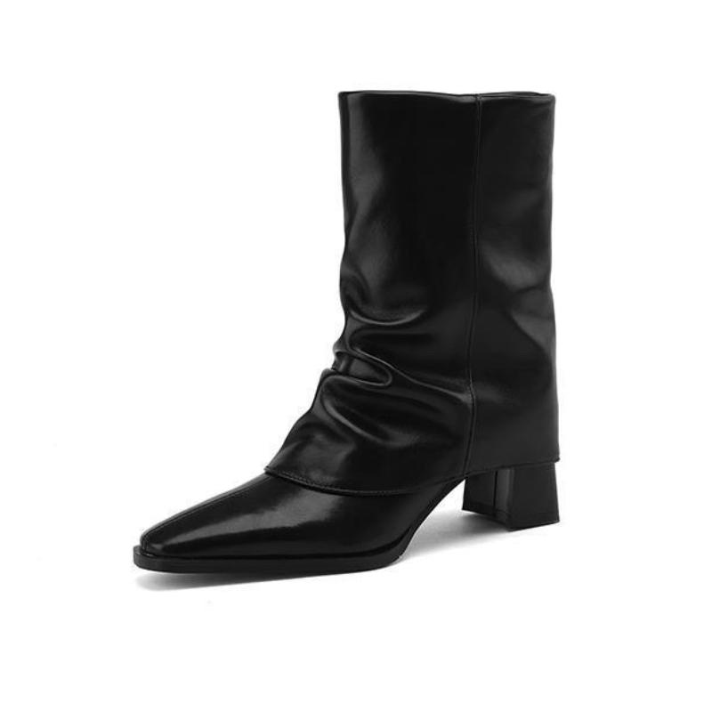 Fashion Women High Heels Ankle Boots Elegant Fashion Chunky Shoes Designer 2025 Winter Chelsea Boots New Dress Party Woman Pump Botas