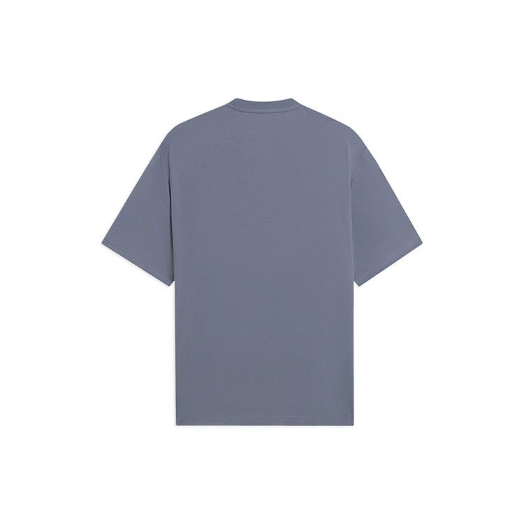 Li Ning Sports Fashion Series Letter Logo Printed Round Neck Short Sleeve T-Shirt Unisex Tops Firestone-Blue AHSSC17-3