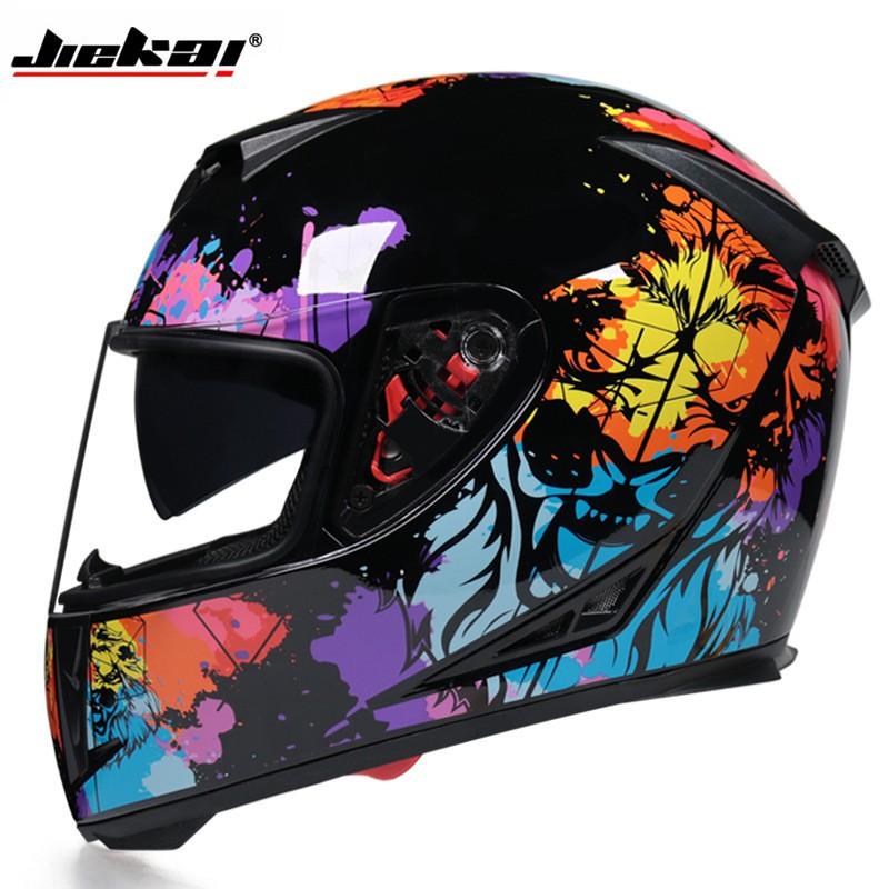 Full Face Motorcycle Helmet Adults ABS Material Dual Lens Anti-Fog Warm Winter Use Unisex