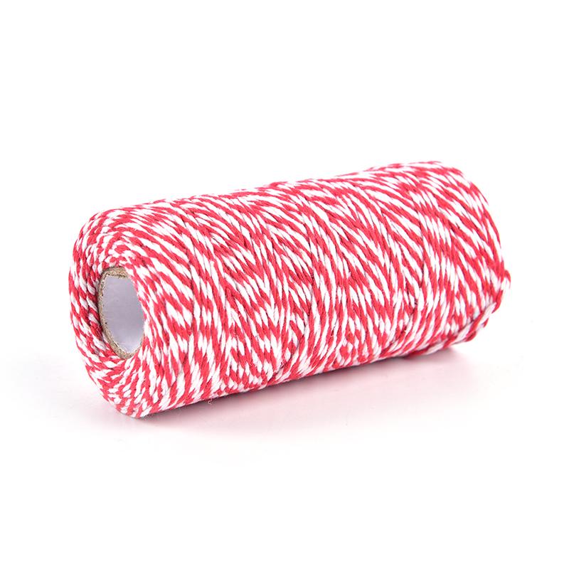 100M/Roll Cotton Bakers Motouz Provázek Šňůra Vánoční dárkové balení Decor Craft