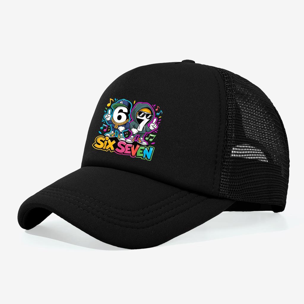 1PC American retro hip-hop 67 mesh hat | Breathable mesh, a must-have fashionable and cool youth for street skateboarders