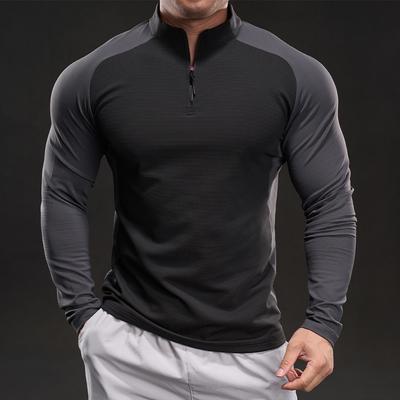 İlkbahar Yeni Dar Kesim Elastik Uzun Kollu Antrenman Kıyafetleri Günlük ve Şık Koşu Spor ve Fitness Açık Hava Erkek Tişörtü