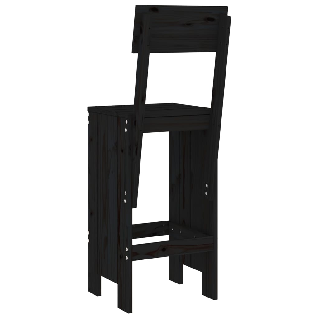 Vidaxl Bar Stools, 2 Pcs, Black, 40X48.5X115.5 Cm, Pine Wood