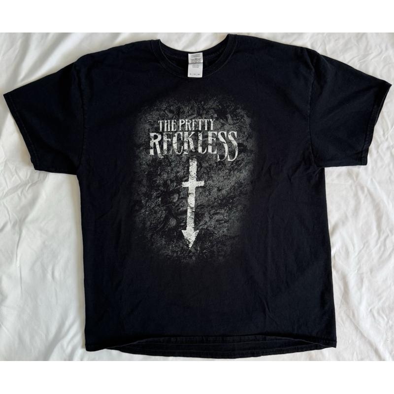 The Pretty Reckless Band White Cross Y2K Black Size XL T shirt S разноцветный
