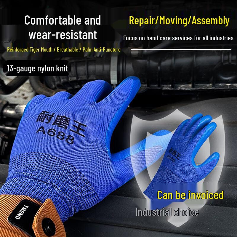 Wear-Resistant Industrial Dipped Work Gloves