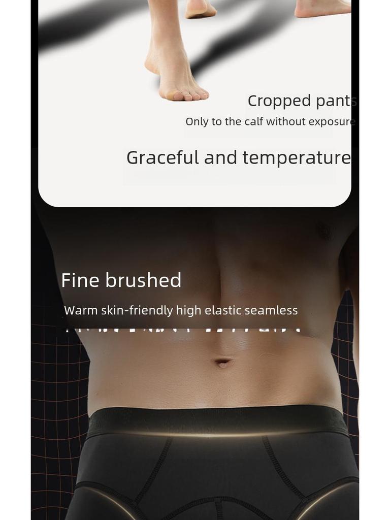 Thermo-Leggings aus Wollmischung für Herren in großen Größen – dünne, enge Hosen für Jungen im Herbst/Winter