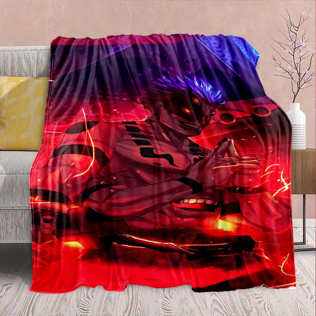 Jujutsu Kaisen Flannel Bed Blanket Warm Cozy Soft Throw Lightweight Sofa Home Decor -QJY