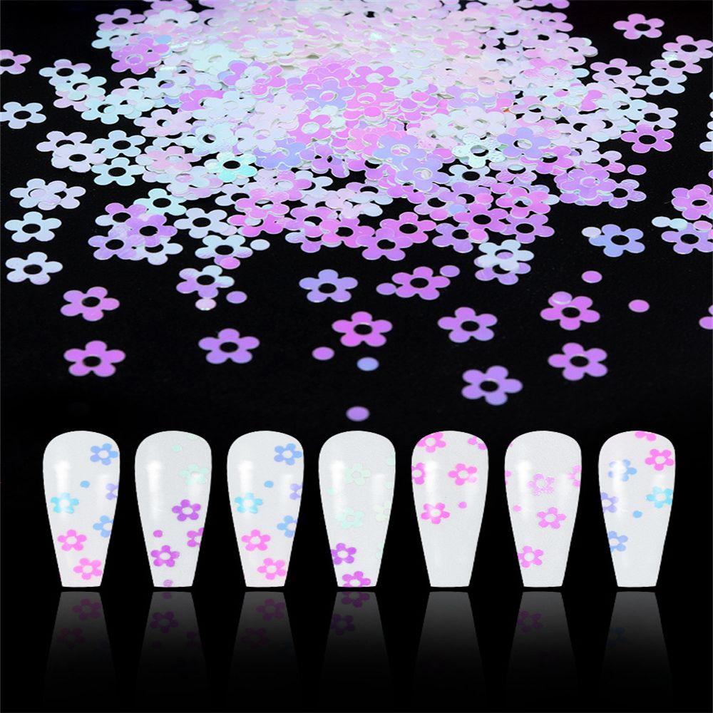 Holographic Laser Nail Decoration 12 Grids Plum Christmas Series Butterfly Nail Glitter Sequins