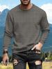 Herren 2025 Gestricktes Jacquard-Baumwoll-Rundhals-Sweatshirt - Langarm, Lockere Passform, Vielseitiges Lässiges Basis-Shirt